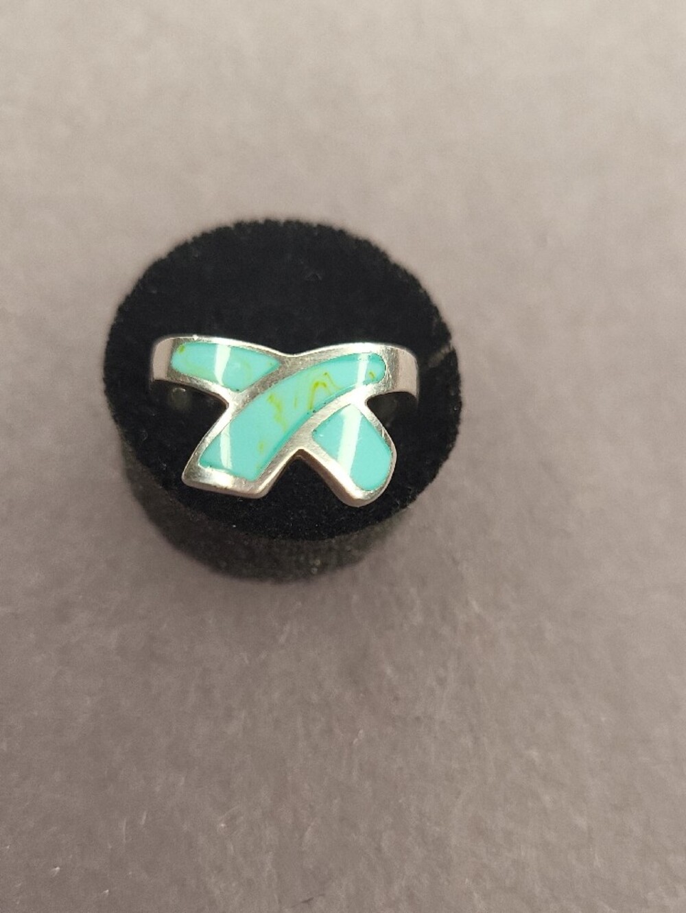Turquoise Inlay X Ring - Picture 5 of 5